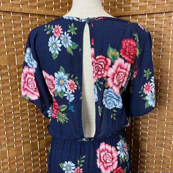 Ruby Rocks Navy Floral Bianca Maxi Dress Sz M NWT - Picture 3 of 8